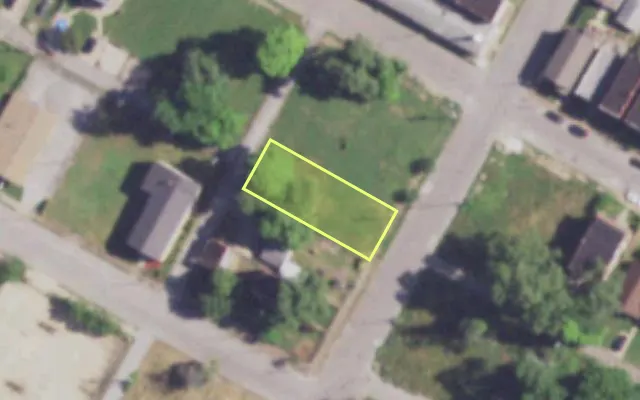 Aerial view of 2511 PRAIRIE AV — vacant lot, St. Louis with approximate parcel outline