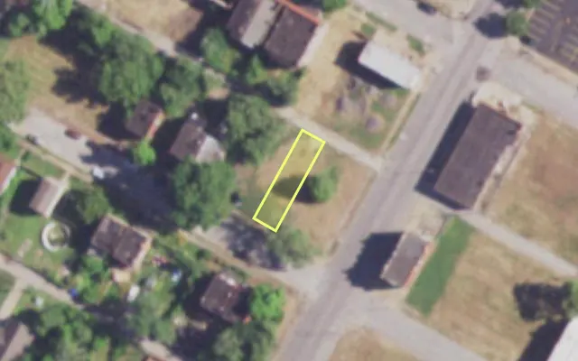 Aerial view of 3907 KENNERLY AV — vacant lot, St. Louis with approximate parcel outline