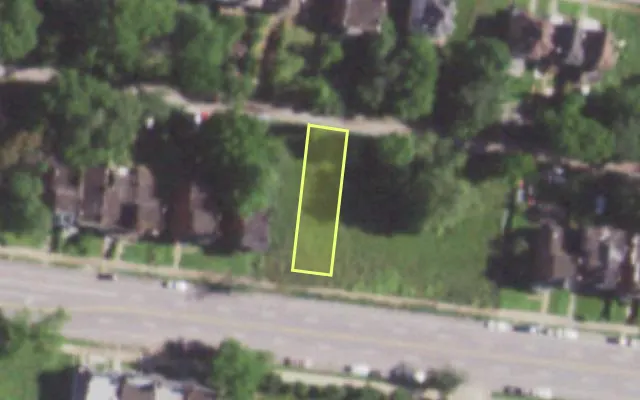Aerial view of 5065 PAGE BLVD — vacant lot, St. Louis with approximate parcel outline