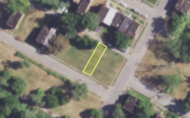 Aerial view of 3807 KENNERLY AV — vacant lot, St. Louis with approximate parcel outline