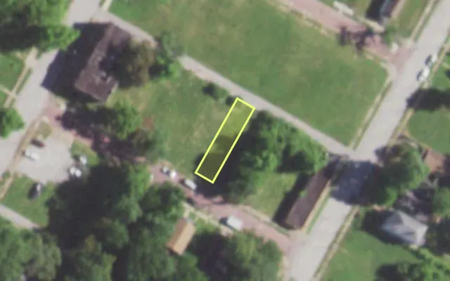 Aerial view of 5559 TERRY AV — vacant lot, St. Louis with approximate parcel outline