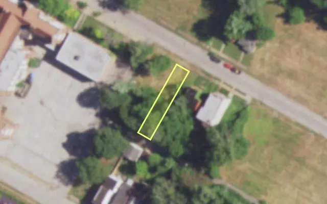 Aerial view of 4574 KENNERLY AV — vacant lot, St. Louis with approximate parcel outline