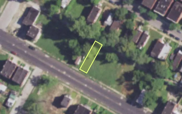 Aerial view of 4259 LEE AV — vacant lot, St. Louis with approximate parcel outline