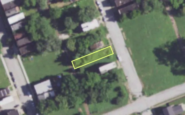 Aerial view of 4013 N 22ND ST — vacant lot, St. Louis with approximate parcel outline