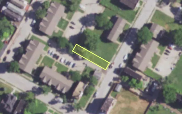 Aerial view of 4015 PLEASANT ST — vacant lot, St. Louis with approximate parcel outline