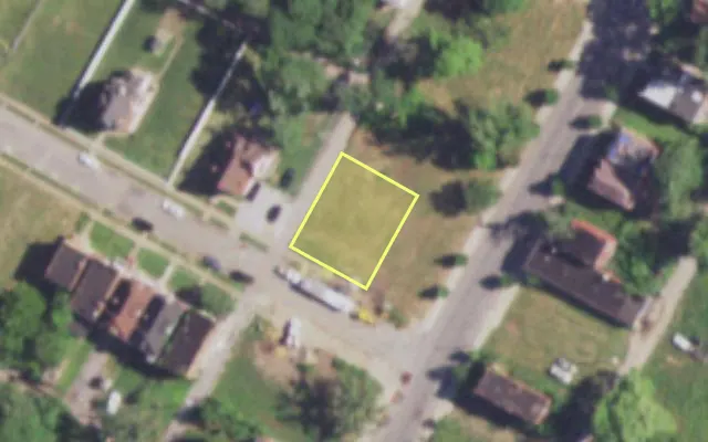 Aerial view of 4405 GREER AV — vacant lot, St. Louis with approximate parcel outline