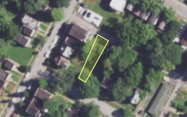 Aerial view of 4139 W GREEN LEA PL — vacant lot, St. Louis with approximate parcel outline