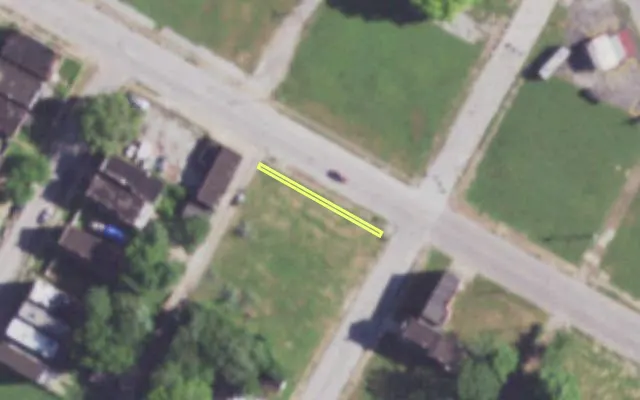 Aerial view of 4251 PLEASANT ST — vacant lot, St. Louis with approximate parcel outline