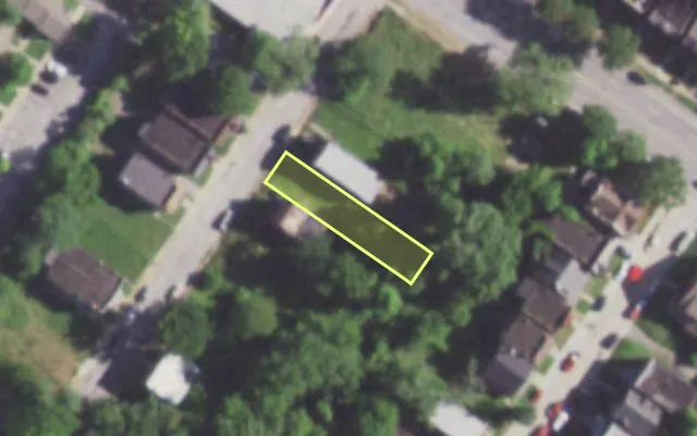Aerial view of 1284 AMHERST PL — vacant lot, St. Louis with approximate parcel outline