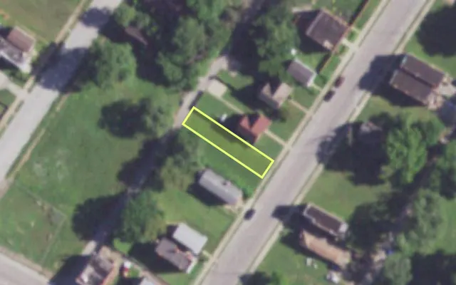 Aerial view of 4323 PRAIRIE AV — vacant lot, St. Louis with approximate parcel outline