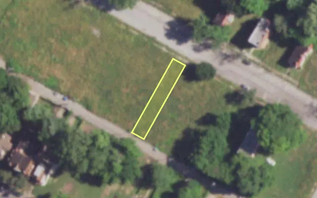 Aerial view of 4230 EVANS AV — vacant lot, St. Louis with approximate parcel outline
