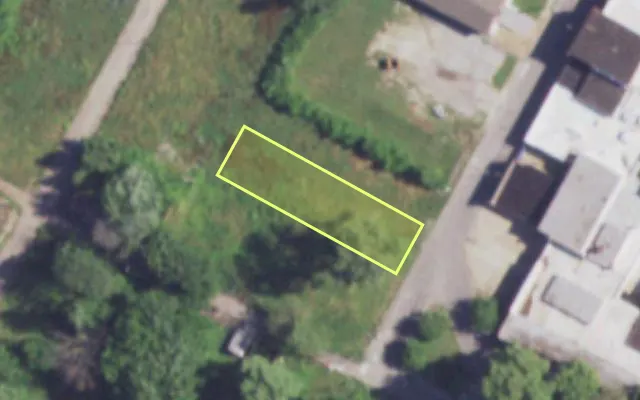 Aerial view of 3029 LAMBDIN AV — vacant lot, St. Louis with approximate parcel outline