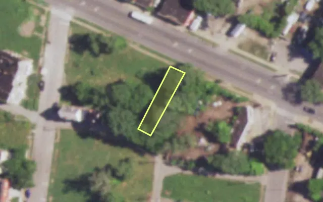 Aerial view of 4816 DR MARTIN LUTHER KING DR — vacant lot, St. Louis with approximate parcel outline