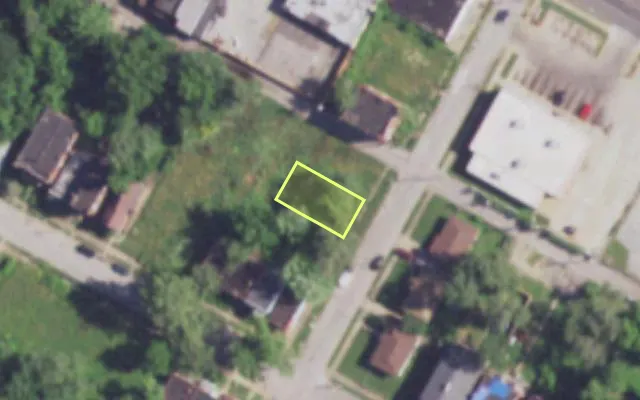 Aerial view of 3615 HARRIS AV — vacant lot, St. Louis with approximate parcel outline