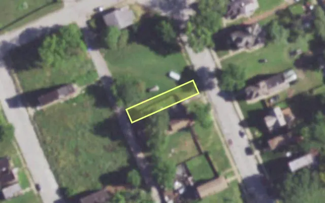 Aerial view of 4425 BLAIR AV — vacant lot, St. Louis with approximate parcel outline