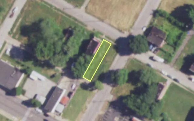 Aerial view of 4102 ALDINE AV — vacant lot, St. Louis with approximate parcel outline