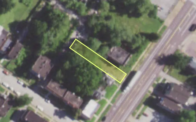 Aerial view of 1469 UNION BLVD — vacant lot, St. Louis with approximate parcel outline