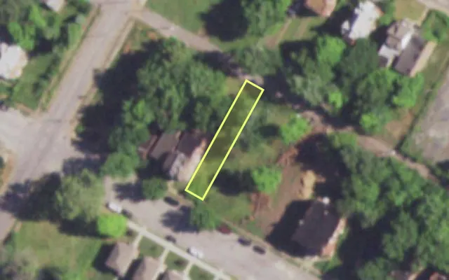 Aerial view of 4251 W COOK AV — vacant lot, St. Louis with approximate parcel outline