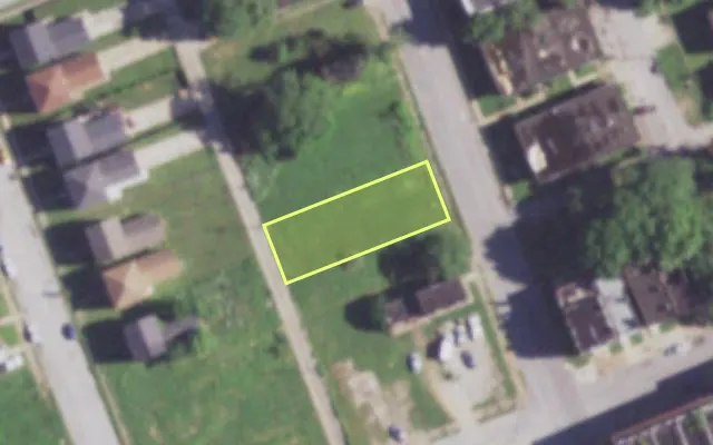 Aerial view of 3917 N FLORISSANT AV — vacant lot, St. Louis with approximate parcel outline