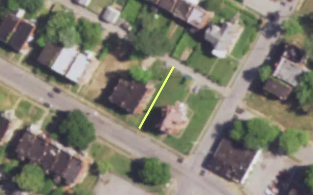 Aerial view of 4909 H ST LOUIS AV — vacant lot, St. Louis with approximate parcel outline