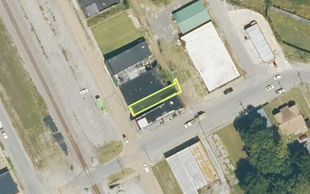 Aerial view of POINSETT County parcel 555-00023-0000 — Arkansas post-auction with approximate parcel outline