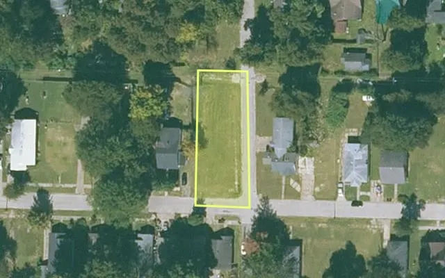 Aerial view of MISSISSIPPI County parcel 305-03851-000 — Arkansas post-auction with approximate parcel outline