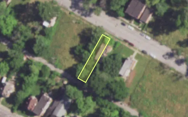 Aerial view of 4228 EVANS AV — vacant lot, St. Louis with approximate parcel outline
