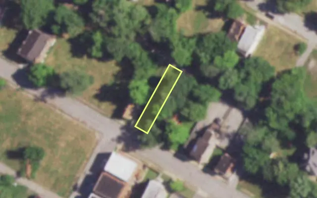 Aerial view of 4537 ALDINE AV — vacant lot, St. Louis with approximate parcel outline