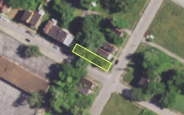Aerial view of 1701 BILLUPS AV — vacant lot, St. Louis with approximate parcel outline