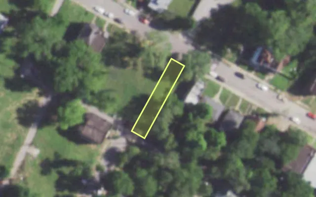 Aerial view of 5354 NORTHLAND AV — vacant lot, St. Louis with approximate parcel outline