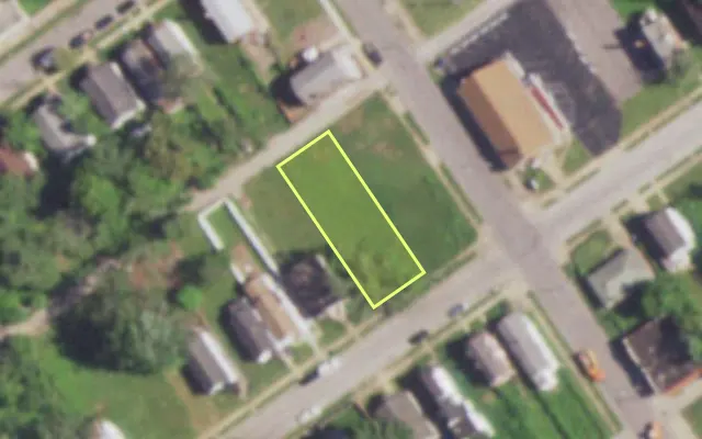 Aerial view of 5273 GILMORE AV — vacant lot, St. Louis with approximate parcel outline