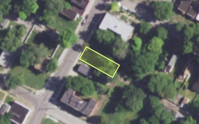 Aerial view of 4216 FAIR AV — vacant lot, St. Louis with approximate parcel outline