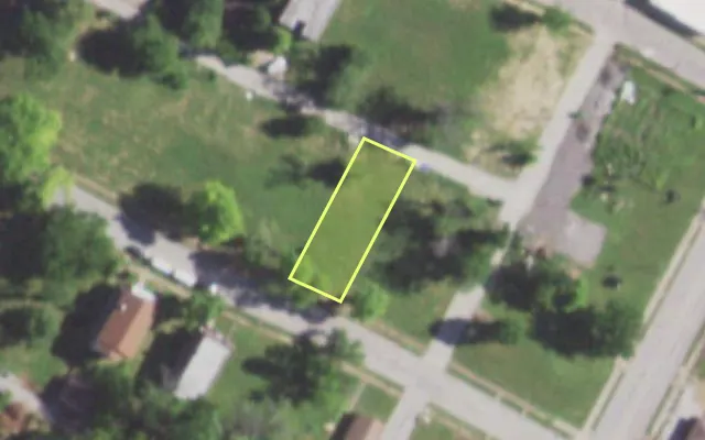 Aerial view of 5823 TERRY AV — vacant lot, St. Louis with approximate parcel outline