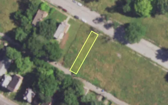 Aerial view of 4208 EVANS AV — vacant lot, St. Louis with approximate parcel outline