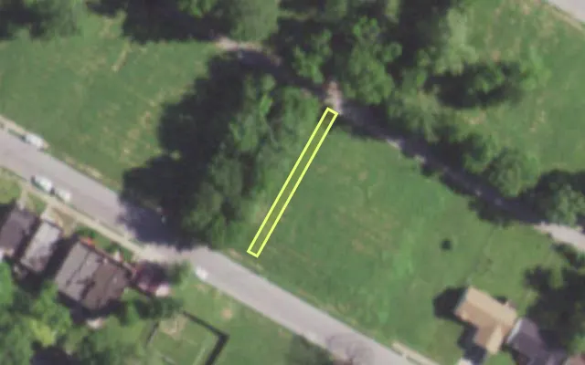 Aerial view of 5647 COTE BRILLIANTE AV — vacant lot, St. Louis with approximate parcel outline