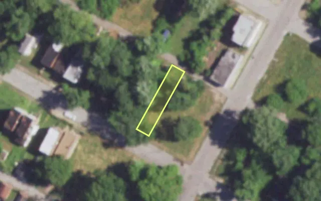 Aerial view of 4309 GARFIELD AV — vacant lot, St. Louis with approximate parcel outline