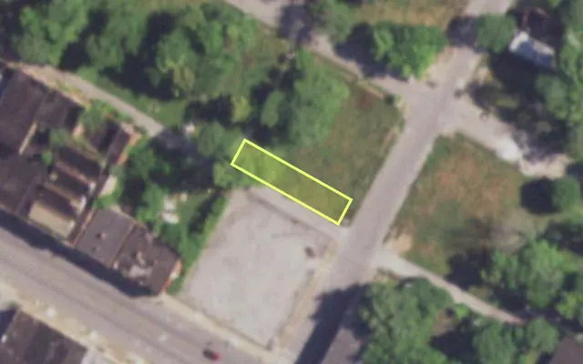 Aerial view of 1517 ANNIE MALONE DR — vacant lot, St. Louis with approximate parcel outline