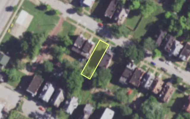 Aerial view of 3238 BARRETT ST — vacant lot, St. Louis with approximate parcel outline