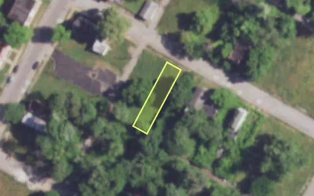 Aerial view of 4230 COTE BRILLIANTE AV — vacant lot, St. Louis with approximate parcel outline