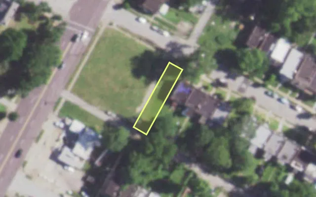 Aerial view of 5262 MAFFITT AV — vacant lot, St. Louis with approximate parcel outline