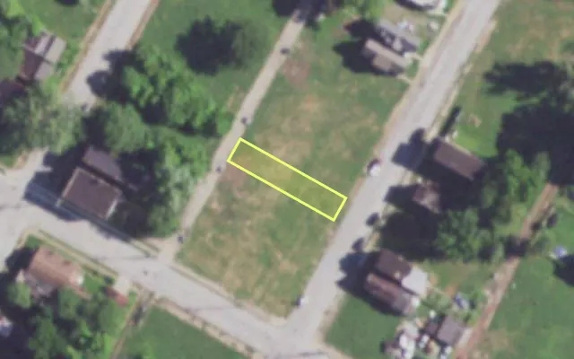 Aerial view of 4213 PLEASANT ST — vacant lot, St. Louis with approximate parcel outline
