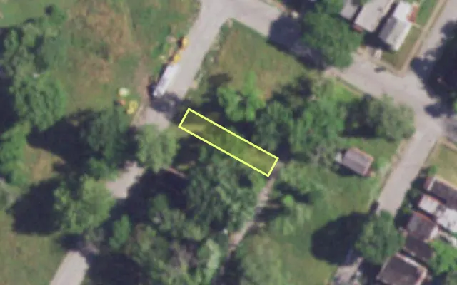 Aerial view of 3138 NEW ASHLAND PL — vacant lot, St. Louis with approximate parcel outline