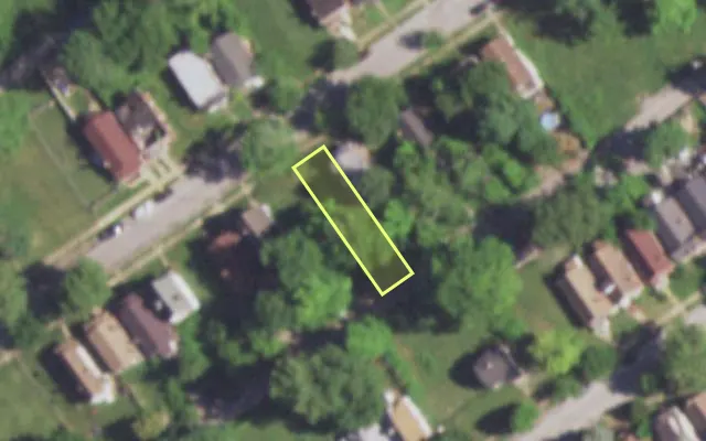 Aerial view of 5338 ARLINGTON AV — vacant lot, St. Louis with approximate parcel outline