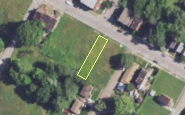 Aerial view of 4308 ASHLAND AV — vacant lot, St. Louis with approximate parcel outline
