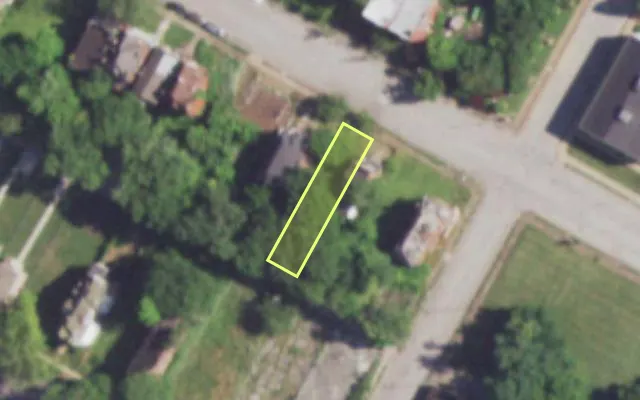 Aerial view of 4210 COOK AV — vacant lot, St. Louis with approximate parcel outline