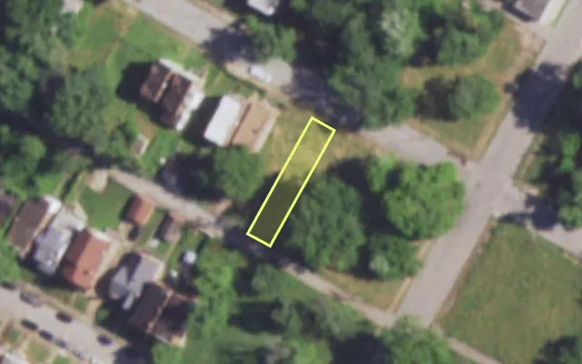 Aerial view of 4314 GARFIELD AV — vacant lot, St. Louis with approximate parcel outline