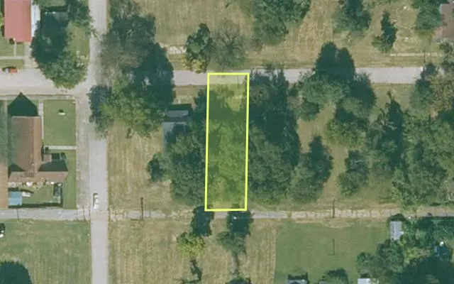 Aerial view of MISSISSIPPI County parcel 305-01090-000 — Arkansas post-auction with approximate parcel outline