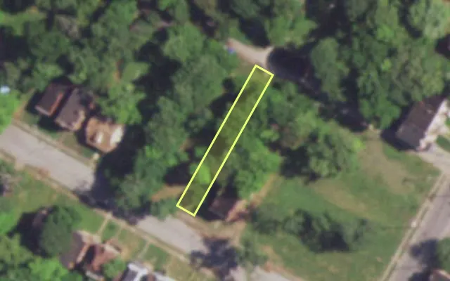 Aerial view of 4725 COTE BRILLIANTE AV — vacant lot, St. Louis with approximate parcel outline