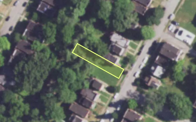 Aerial view of 4237 HARRIS AV — vacant lot, St. Louis with approximate parcel outline