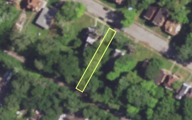 Aerial view of 4754 COTE BRILLIANTE AV — vacant lot, St. Louis with approximate parcel outline